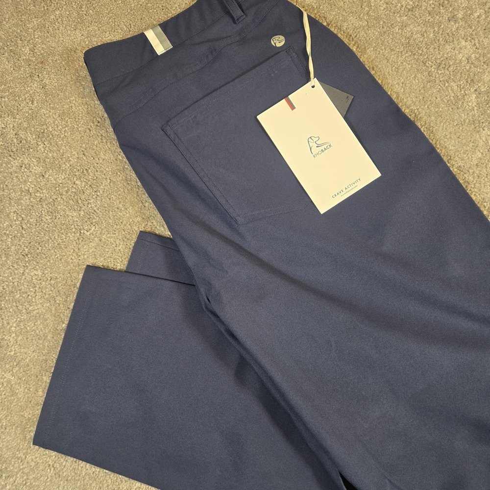 Rhoback Delta Performance Pants Mens 38x30 Fleet Navy Stretch Golf NWT